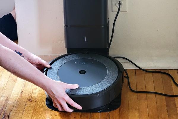 Roomba i3+ EVO Self-Emptying Robot Vacuum on charger