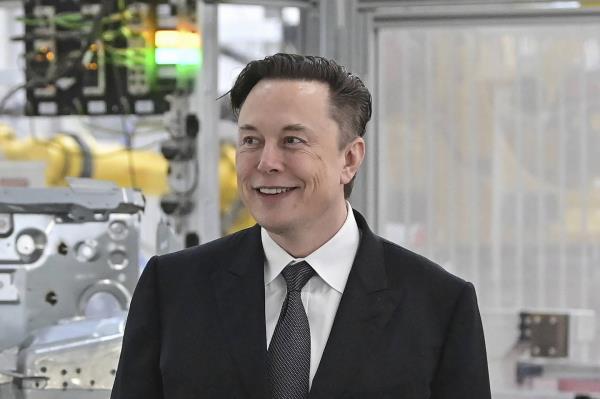 Elon Musk attends the opening of the Tesla factory Berlin Brandenburg in Gruenheide, Germany, March 22, 2022. 